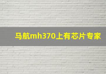 马航mh370上有芯片专家