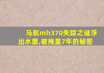 马航mh370失踪之谜浮出水面,被掩盖7年的秘密