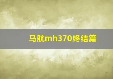 马航mh370终结篇