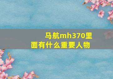 马航mh370里面有什么重要人物