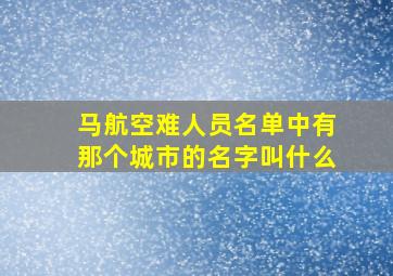 马航空难人员名单中有那个城市的名字叫什么