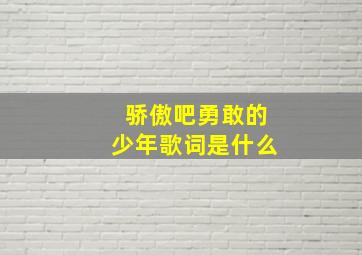 骄傲吧勇敢的少年歌词是什么