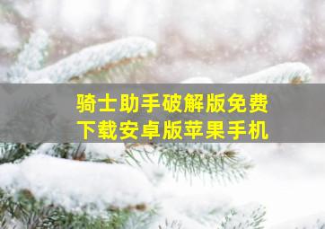 骑士助手破解版免费下载安卓版苹果手机