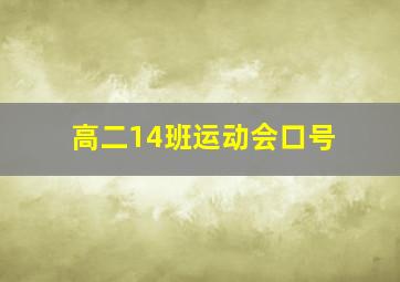 高二14班运动会口号