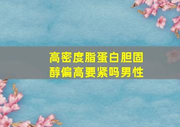 高密度脂蛋白胆固醇偏高要紧吗男性