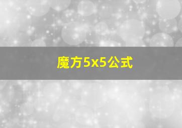 魔方5x5公式