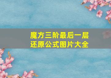 魔方三阶最后一层还原公式图片大全