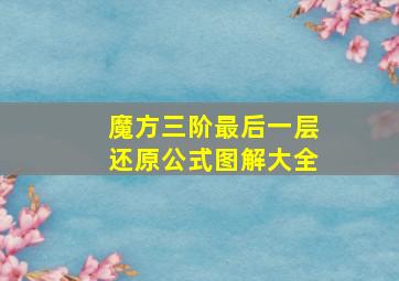 魔方三阶最后一层还原公式图解大全