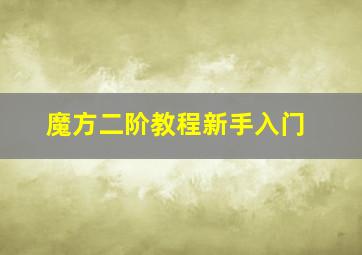 魔方二阶教程新手入门