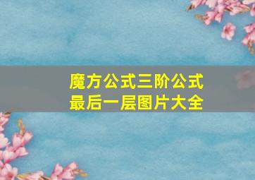 魔方公式三阶公式最后一层图片大全