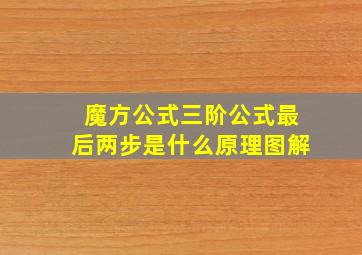 魔方公式三阶公式最后两步是什么原理图解