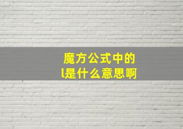 魔方公式中的l是什么意思啊