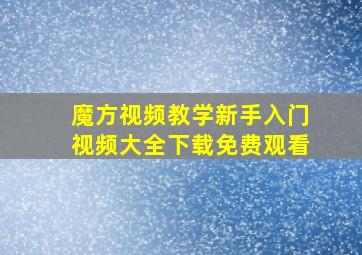 魔方视频教学新手入门视频大全下载免费观看