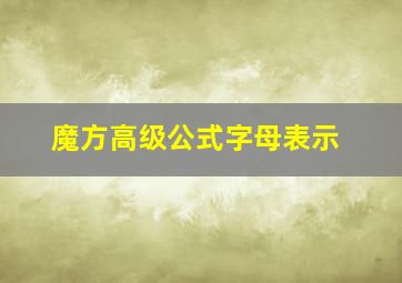 魔方高级公式字母表示