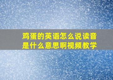 鸡蛋的英语怎么说读音是什么意思啊视频教学