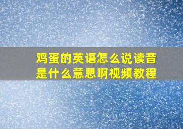 鸡蛋的英语怎么说读音是什么意思啊视频教程