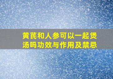 黄芪和人参可以一起煲汤吗功效与作用及禁忌