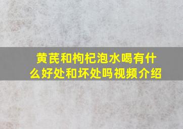 黄芪和枸杞泡水喝有什么好处和坏处吗视频介绍