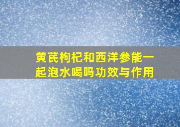 黄芪枸杞和西洋参能一起泡水喝吗功效与作用