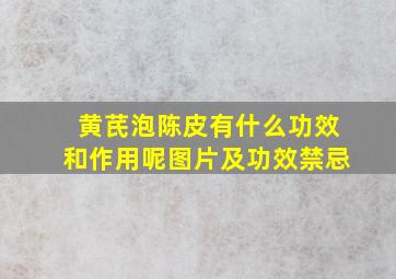 黄芪泡陈皮有什么功效和作用呢图片及功效禁忌