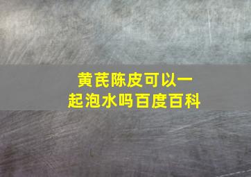 黄芪陈皮可以一起泡水吗百度百科