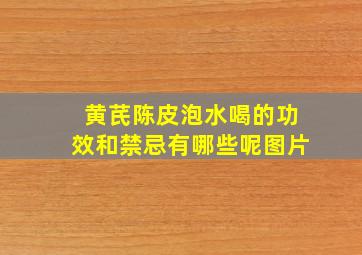 黄芪陈皮泡水喝的功效和禁忌有哪些呢图片