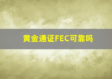 黄金通证FEC可靠吗