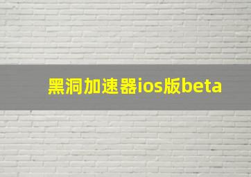 黑洞加速器ios版beta