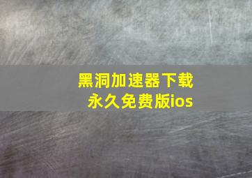 黑洞加速器下载永久免费版ios