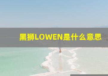 黑狮LOWEN是什么意思