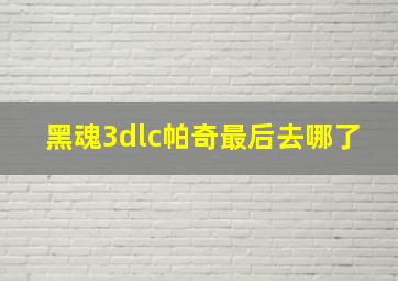 黑魂3dlc帕奇最后去哪了