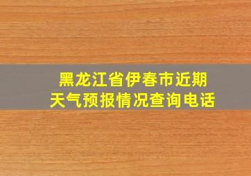 黑龙江省伊春市近期天气预报情况查询电话