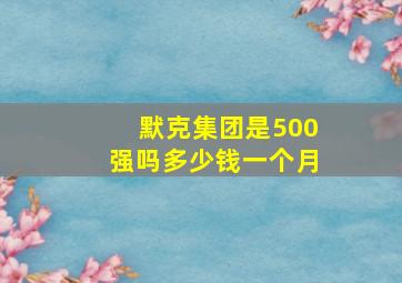 默克集团是500强吗多少钱一个月